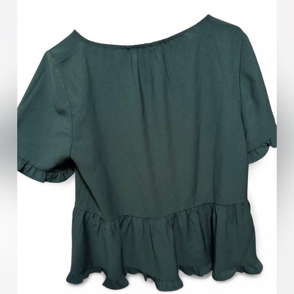 Madewell Smokey Green Stanza Ruffle-Hem Top medium - Picture 8 of 8
